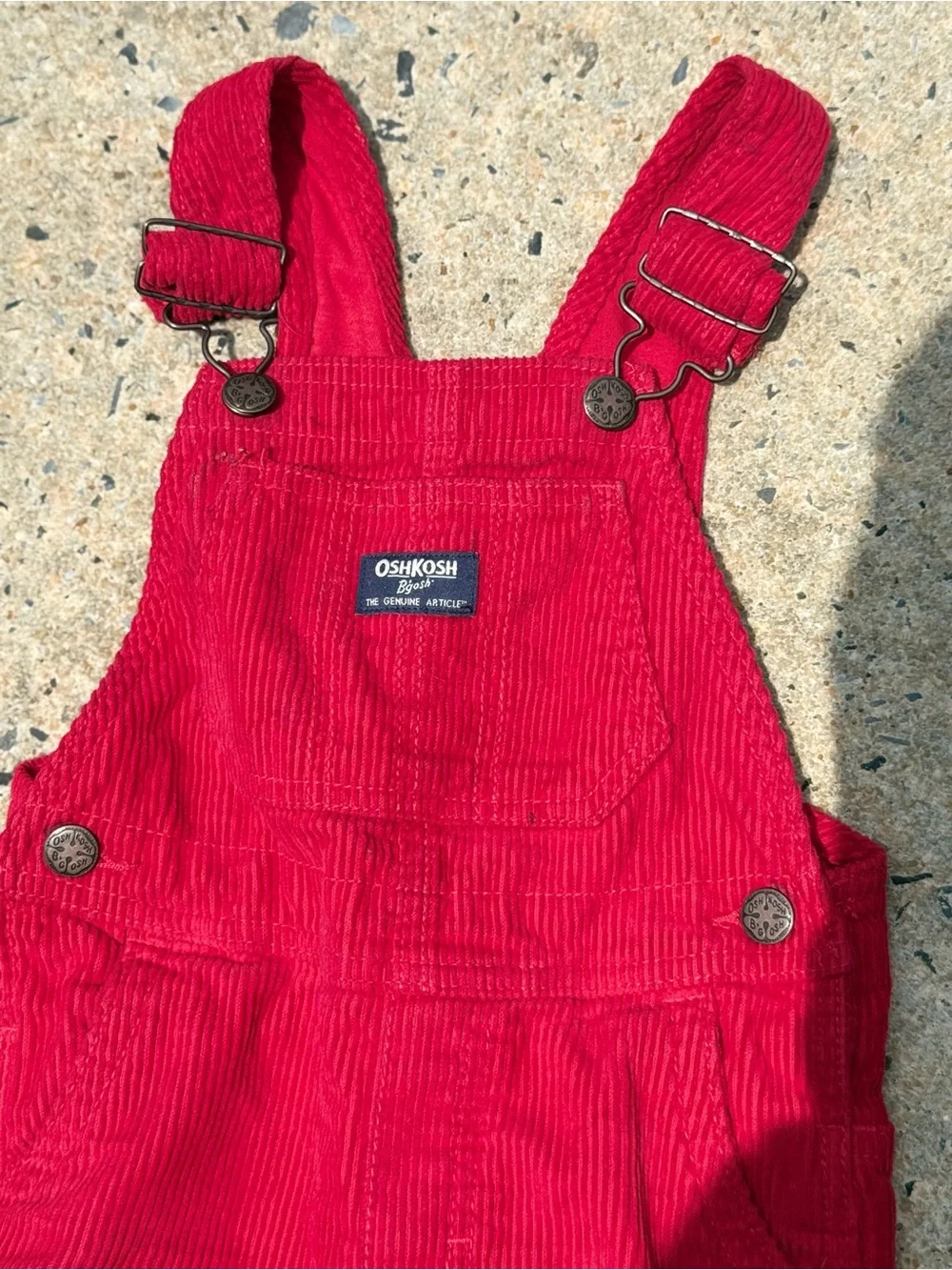 Vintage OshKosh B'gosh Bright Red Corduroy Overalls for Kids